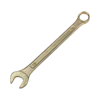 Ключ комбинированный 12 мм, желтый цинк