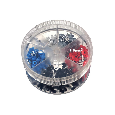 Контейнер наконечников-гильз с изолированным      фланцем 0.50 кв.мм.белый