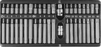 Набор вставок-бит 10 мм DR с переходниками, 42 предмета