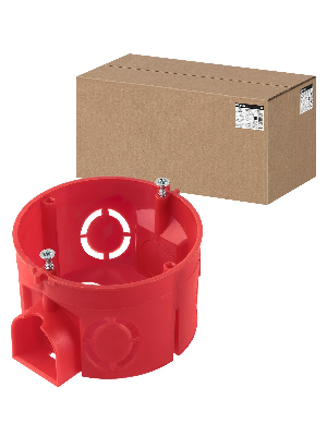 Установочная коробка СП D68х42мм саморезы стыковочные узлы красная IP20. TDM