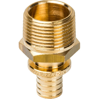 Переходник 16х3/4'НР с наружной резьбой, аксиальный, латунь