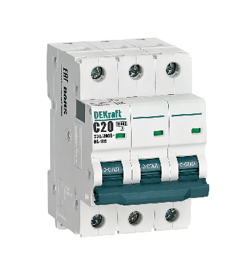 Выключатель автоматический 3P кривая C 20A 10кА ВА-105