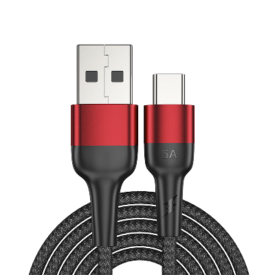 Кабель USB-A - Type-C, 5А, 50Вт, 1м, черный