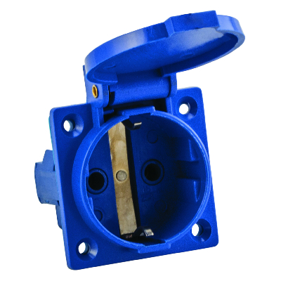 Розетка 112 панельная скрытая с крышкой 2Р+PЕ 16А 220В IP44