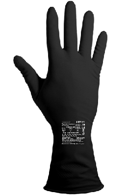 Перчатки химостойкие латексные Тип КЩС-2, толщина 0,50 мм, чёрные ArmProtect LX520,  р.S (7)