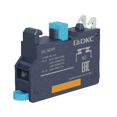 Контактный блок с клеммным безвинтовым  зажимом, нормально-открытый