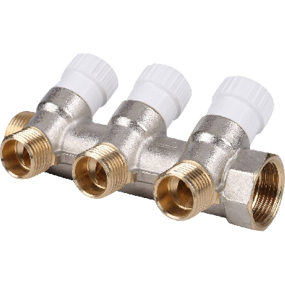 Коллектор распределительный 3/4', 3 отвода 1/2'