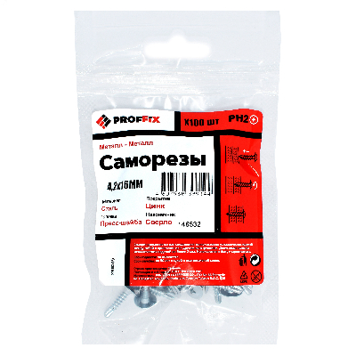 Саморез СММ св 4,2х16 усил-й  (TWN) (100 шт) - пакет PROFFIX