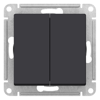 ATLASDESIGN 2-клавишный переключатель, перекрестный, 2 x сх. 7, 10АХ, механизм, КАРБОН