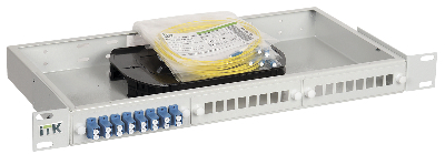 Кросс 1U укомплектованный LC (duplex) 8шт (OS2)