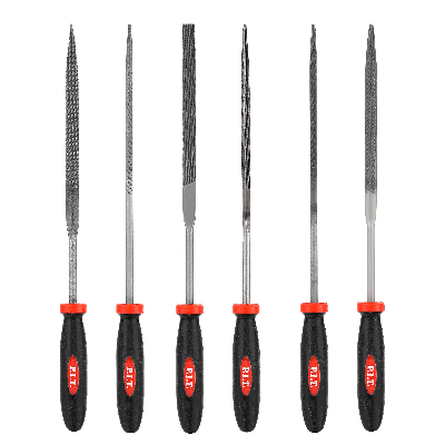 Набор надфилей с двухкомпонентной рукояткой    (№3, 6шт, 200/100 мм, 2-я насечка)