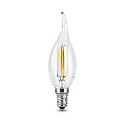 Лампа светодиодная LED 7 Вт 580 Лм 4100К белая Е14 Свеча на ветру Filament Gauss