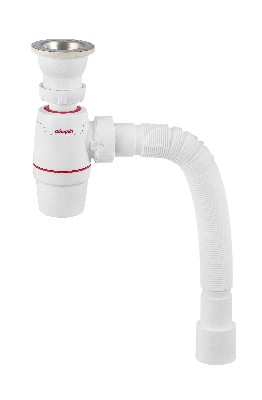 Сифон NEO для мойки с выпуском 1'1/2x40 мм и гофротрубой L800 мм 40x40/50 мм