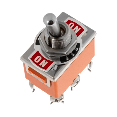 Тумблер 250В 15А (6c) вкл-выкл-вкл двухполюсный (KN-203)