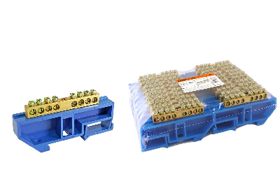 Шина ''N'' нулевая с изолятором на DIN-рейку 6x9мм стойка большая 8 групп