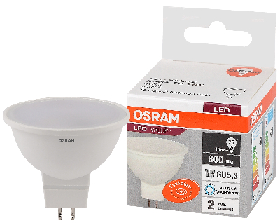 Лампа светодиодная LED 10 Вт GU5.3 6500К 800Лм спот 220 В (замена 75Вт) OSRAM