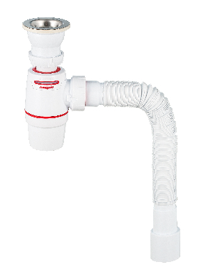 Сифон NEO AIR для мойки с выпуском 1'1/2x40 мм и гофротрубой L800 мм 40x40/50 мм