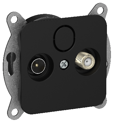 FLITE Розетка 2-местная TV+SAT экранированная оконечная РТВс-2-1-1-ФлЧ черный IEK