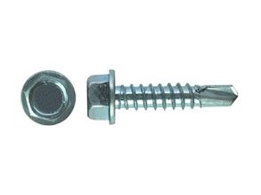 Саморез 5,5х25 А2 DIN7504K с шестигранной головкой с пресс-шайбой с буром на конце нержавеющая сталь