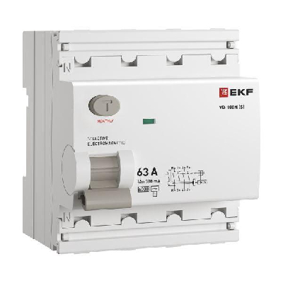 Выключатель дифференциального тока ВД-100N (S-селективный) 4P 63А 300мА тип AC эл-мех 6кА PROXIMA