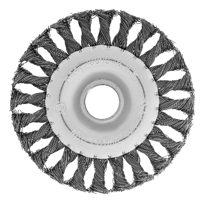 Щетка для УШМ, 125 мм, посадка 22,2 мм, Плоская, крученая проволока 0,5 мм