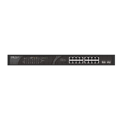 Коммутатор неуправляемый, PoE, 18 портов, 16x1000Base-T, 2x1000Base-X SFP, 247 Вт