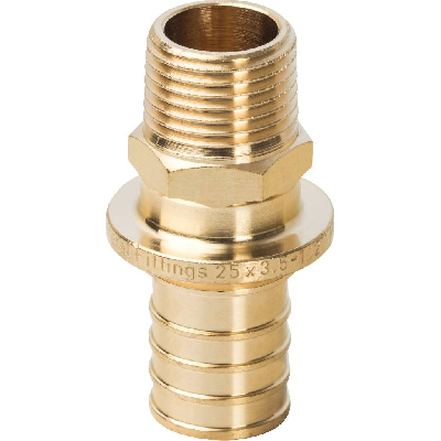Переходник 25х1/2'НР с наружной резьбой, аксиальный, латунь