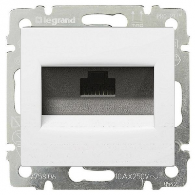 Розетка телефонная RJ11 белая