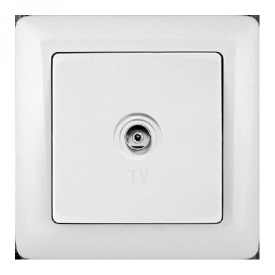 ХИТ Розетка телевизионная TV наружная оконечная белая
