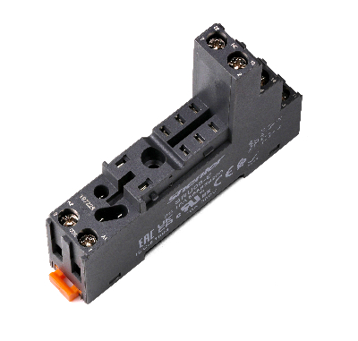 SRU08-E Цоколь 10A(300V), черный, на рейку DIN35/панель, для RFT2CO