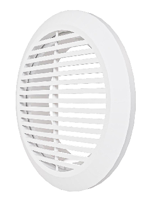 Решетка вентиляционная круглая D165 вытяжная, из ABS пластика, с фланцем D120