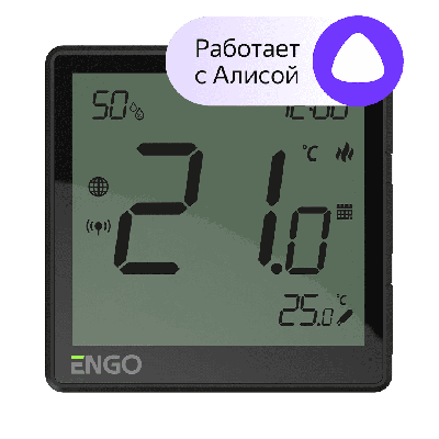 Терморегулятор универсальный черный, с модулем Zigbee, с питанием 230, со встроенным датчиком влажности, с возможностью подключения датчика пола