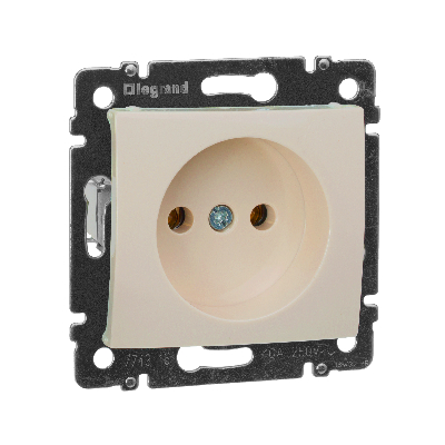 VALENA Розетка без заземления без шторок в рамку слоновая кость