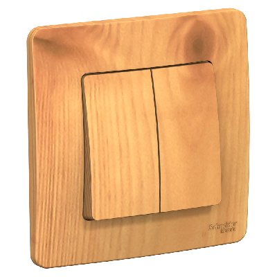 BLANCA скрытой установки двухклавишный выключатель (cх.5), 10A, 250B, ясень