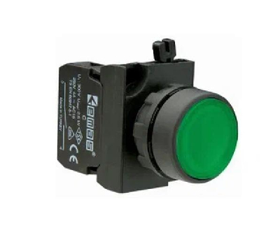 Кнопка 1НО, зелёный цвет, серия CP 250В AC, 4А ,  IP65