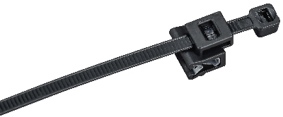 Хомут P6.6 с креплением на кромку чёрный 4,8х200мм IEK