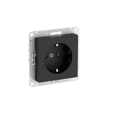 ATLASDESIGN РОЗЕТКА с заземлением, 16А, быстрозажимные клеммы, КАРБОН