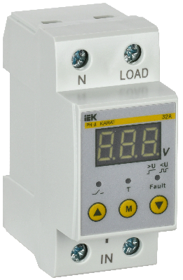 Реле напряжения РН-д 1-ф. 36 мм 32А