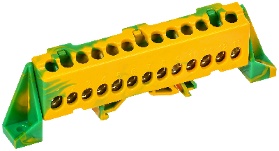 TEKFOR Шина PE земля в комбинированном DIN-изоляторе Стойка 6х9-13-ЖЗ IEK
