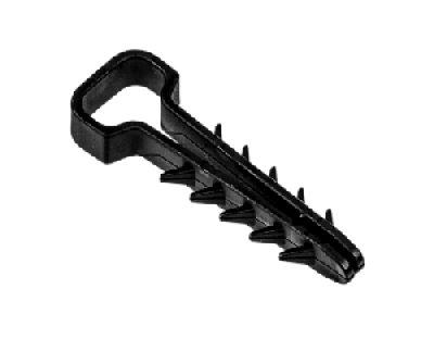 Дюбель-хомут для плоского кабеля черный PCD-F 06x12-45-100BL PA6.6 Jazzway (100 шт/уп) Jazzway