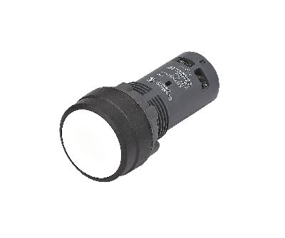 Кнопка моноблочная 22мм белая с фиксацией, пластик, 1НО, IP65 SB7