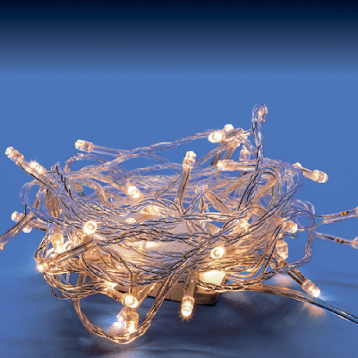 Гирлянда светодиодная 2,5м 20 светодиодов Теплый  бе лый свет Провод прозрачный ULD-S0250-020/STA   WARM WHITE IP20