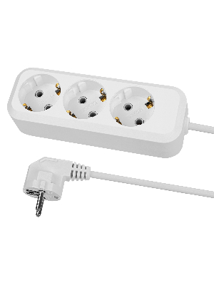 Удлинитель 3 гнезда.3 метра.с/з.16 А. 3680 Вт. белый. НАРОДНЫЙ