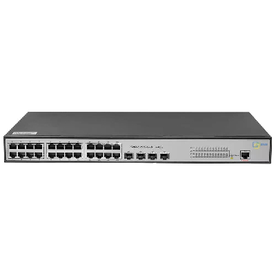 Коммутатор управляемый L2  24 порта RJ45/SFP 100 1000 Мб/сPoE 185Вт