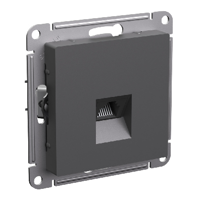 ATLASDESIGN РОЗЕТКА компьютерная RJ45, кат. 5Е, механизм, БАЗАЛЬТ