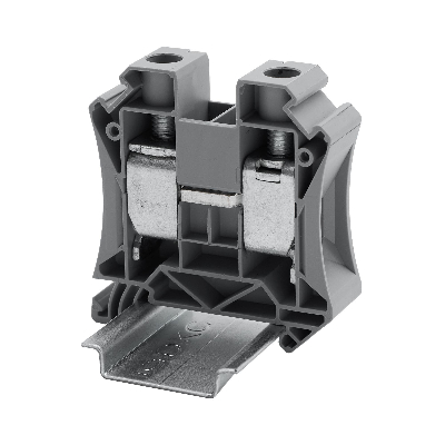 Клемма проходная, винтовой зажим, 2 точки подключения, 35 кв.мм, серая