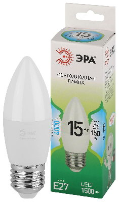 Лампа светодиодная LED 15 Вт 1500Лм 4000К свеча нейтральный E27 220-240В LED B35-15W-840-E27 Green Line