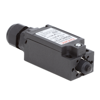 Концевой выключатель с двумя нормально закрытыми  контактами (NC+NC). Исполнение с кнопкой.