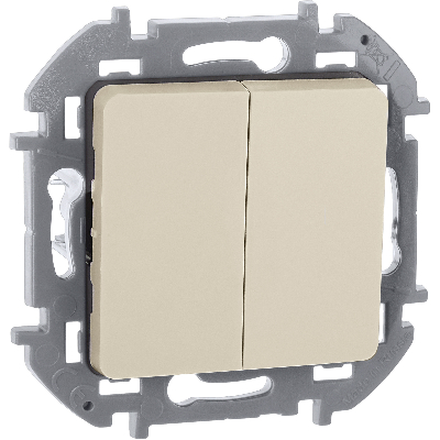 Выключатель двухклавишный INSPIRIA 10 AX 250 В~ слоновая кость