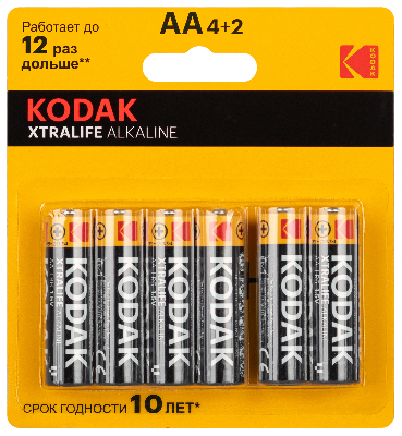 Батарейка LR6-4+2BL XTRALIFE Alkaline